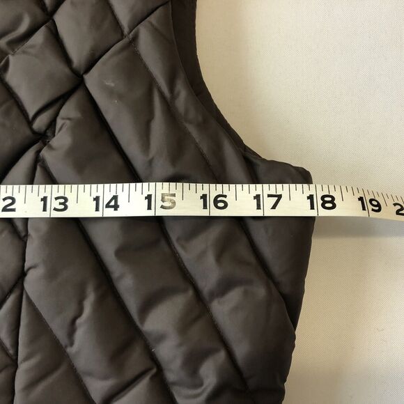 Tommy Hilfiger Puffer Vest Women Petite S Brown Down Feather Fill Jacket Pocket - Picture 5 of 11